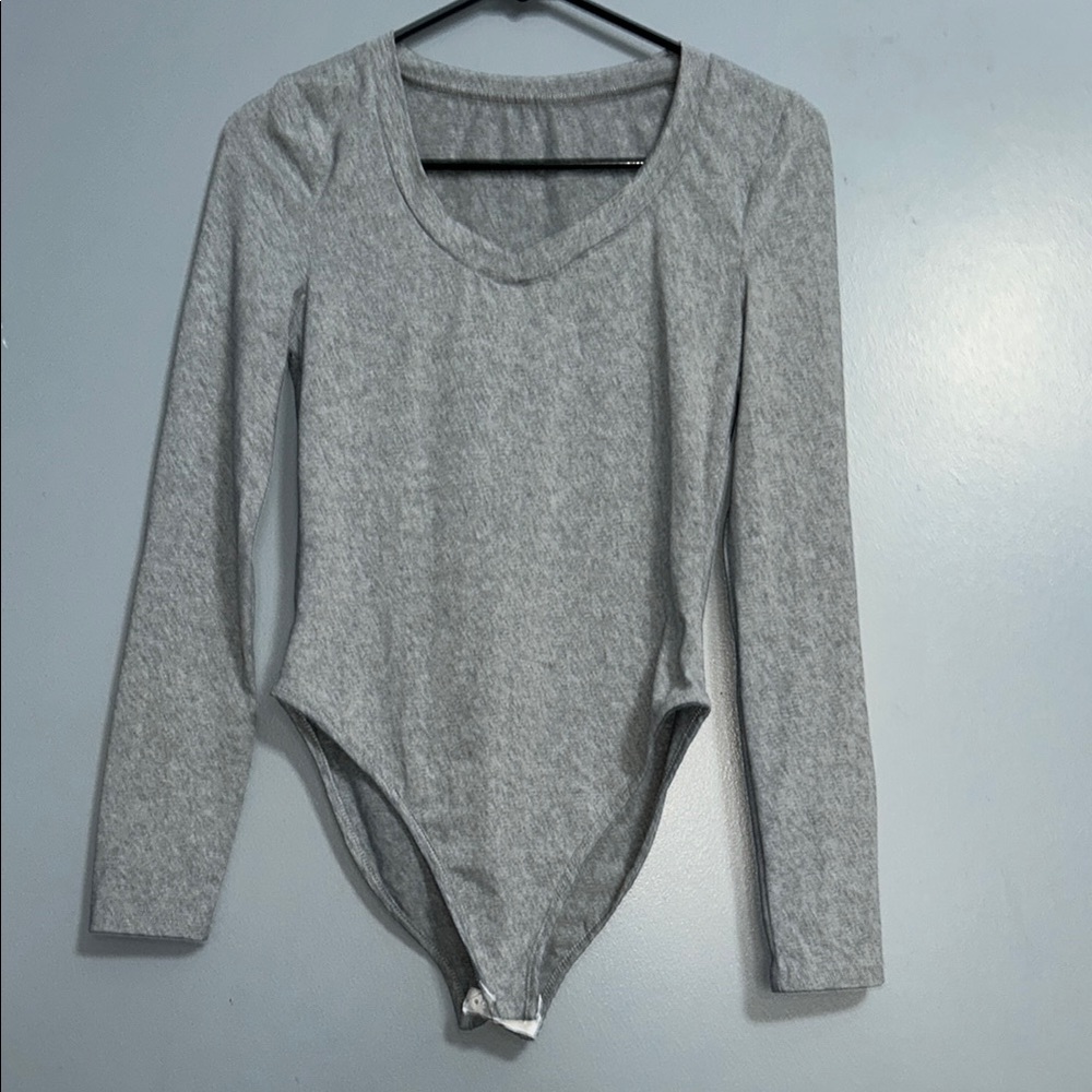 SHEIN Gray Long Sleeve Bodysuit